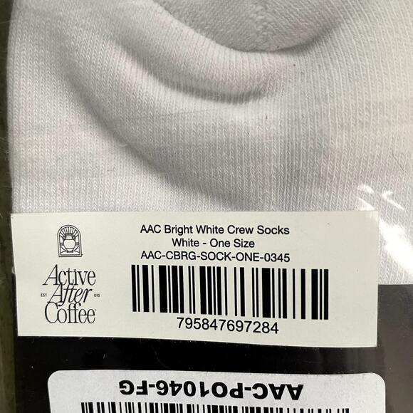 Active After Coffee Men's Crew Sock One Size NWT - Picture 2 of 2